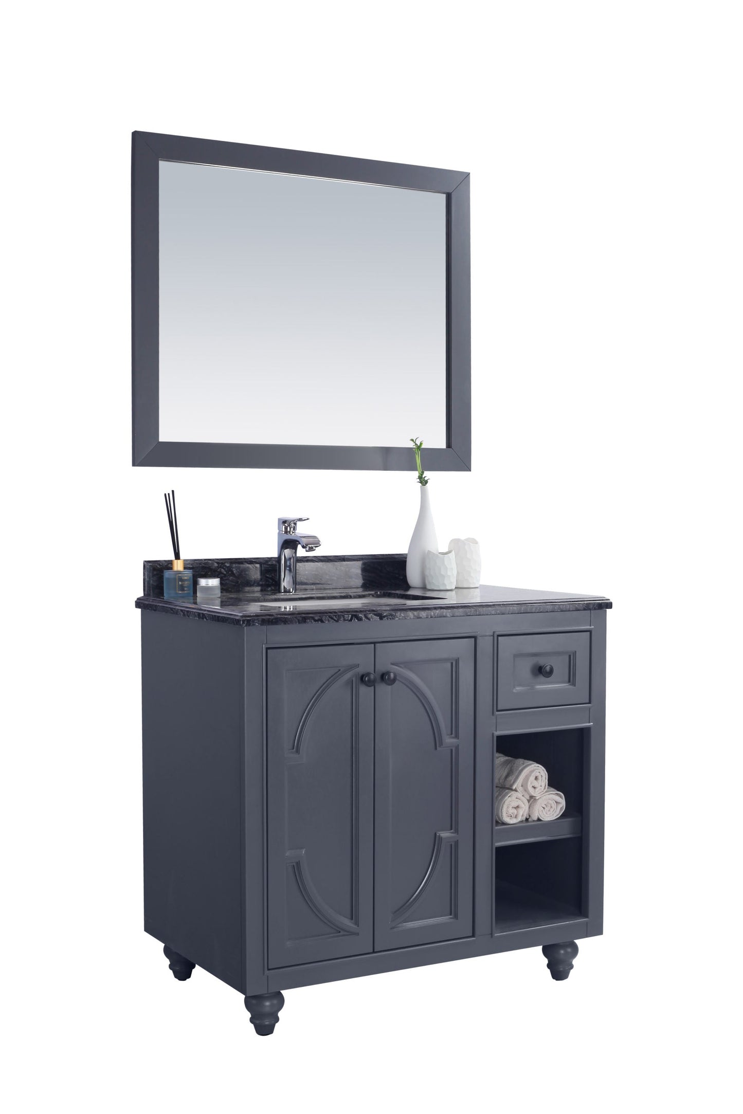 Odyssey 36" Maple Grey Bathroom Vanity with Countertop