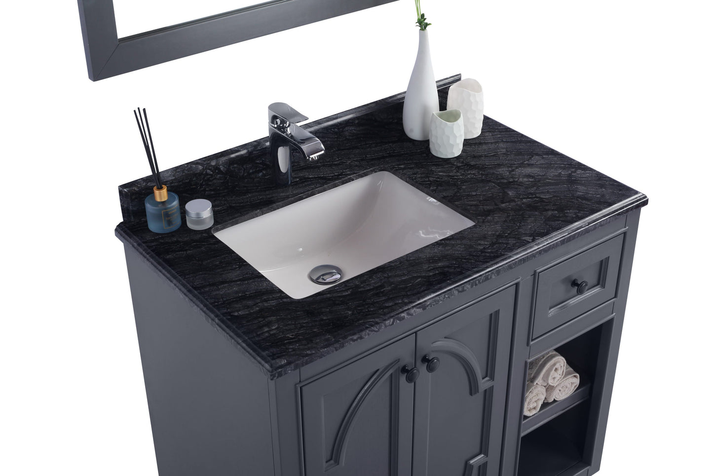 Odyssey 36" Maple Grey Bathroom Vanity with Countertop