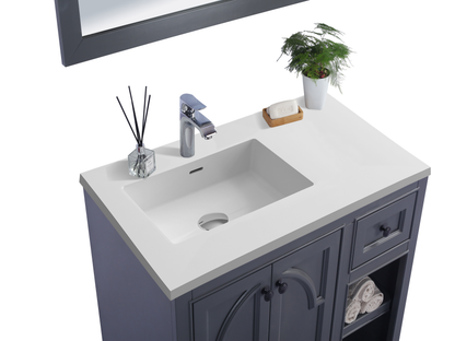 Odyssey 36" Maple Grey Bathroom Vanity with Countertop