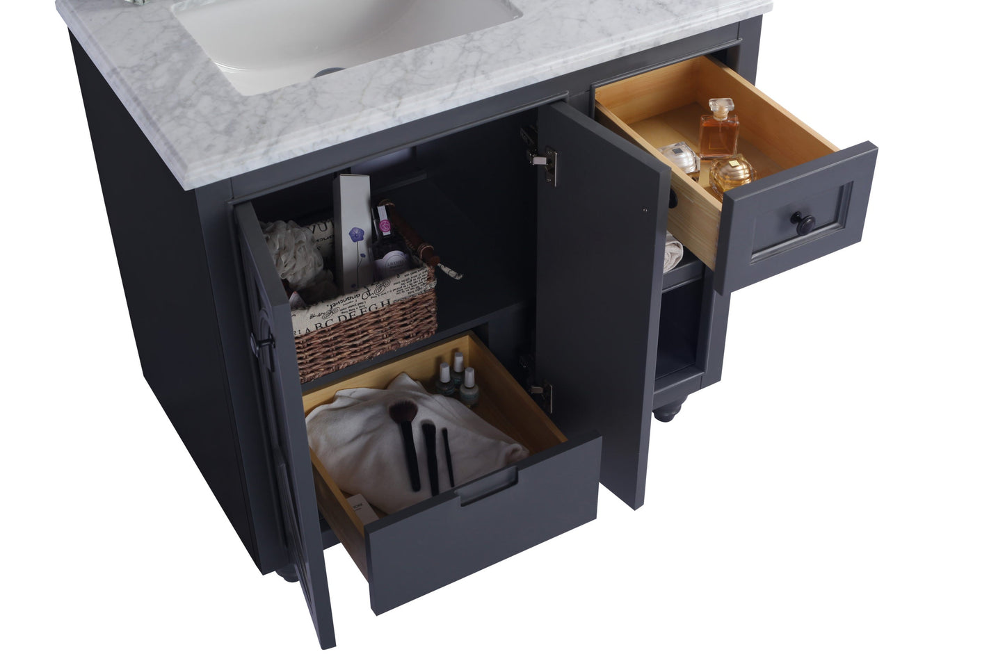 Odyssey 36" Maple Grey Bathroom Vanity with Countertop