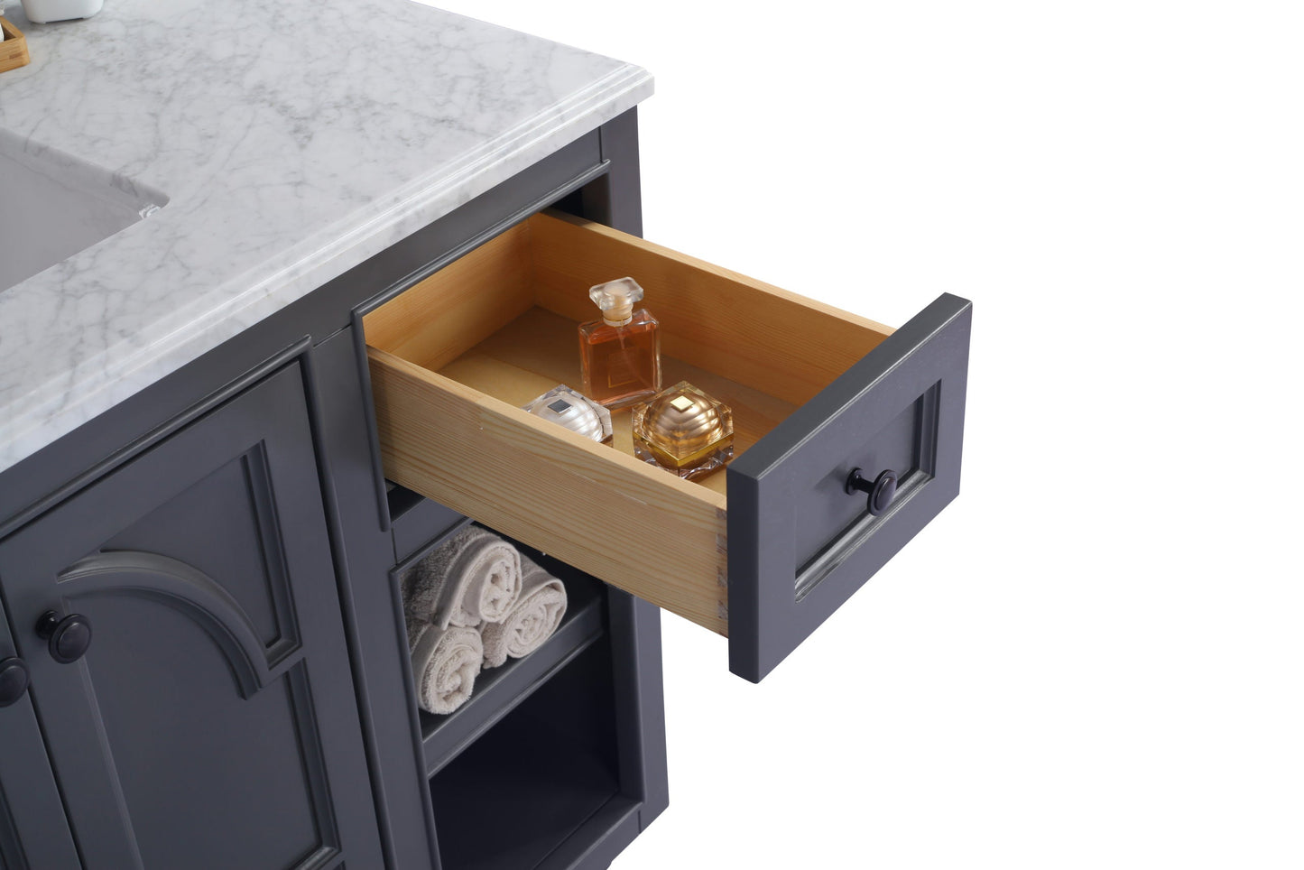 Odyssey 36" Maple Grey Bathroom Vanity with Countertop