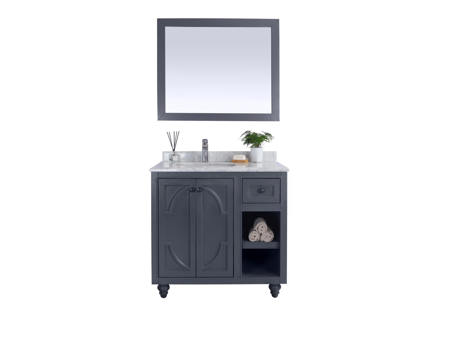 Odyssey 36" Maple Grey Bathroom Vanity with Countertop