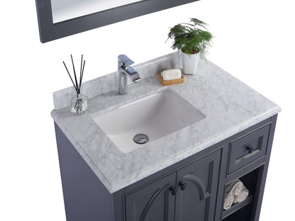 Odyssey 36" Maple Grey Bathroom Vanity with Countertop