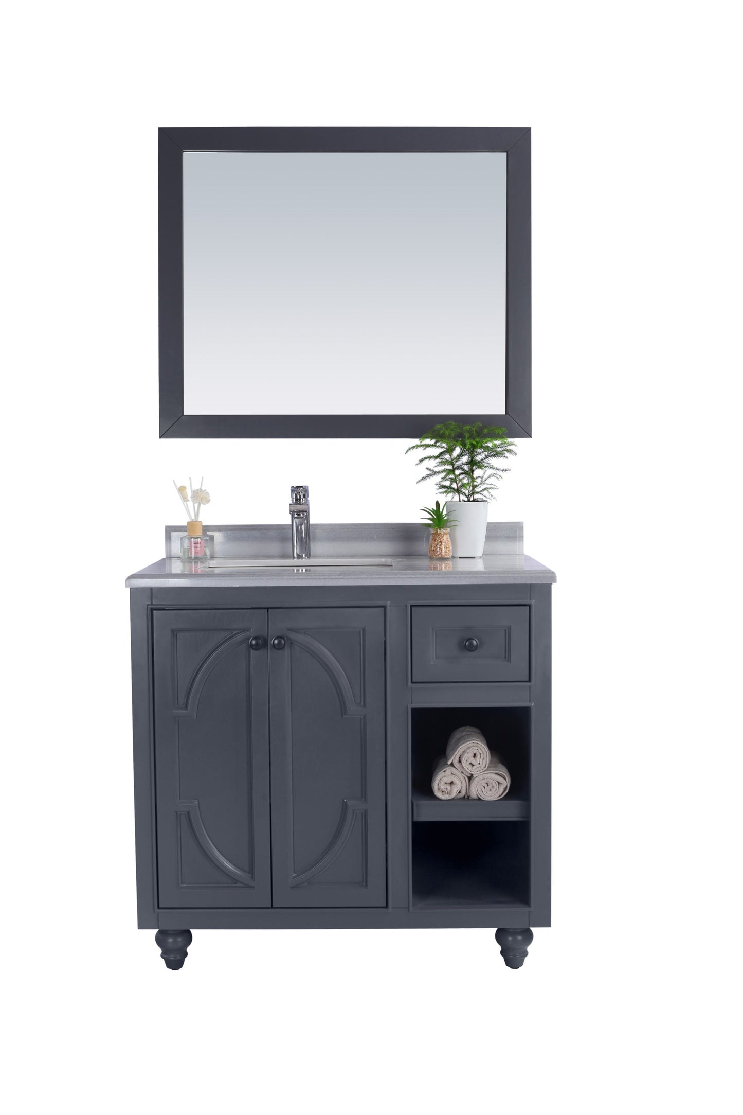 Odyssey 36" Maple Grey Bathroom Vanity with Countertop