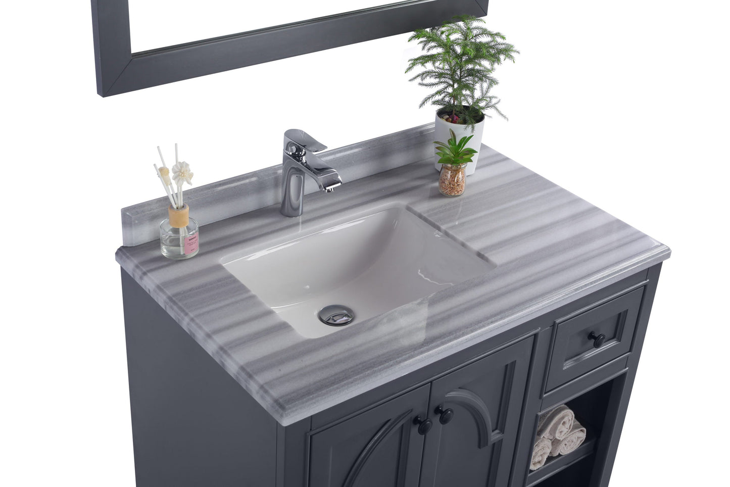 Odyssey 36" Maple Grey Bathroom Vanity with Countertop