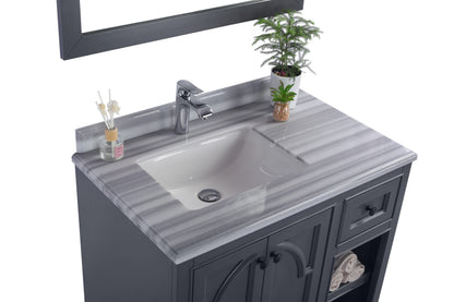 Odyssey 36" Maple Grey Bathroom Vanity with Countertop