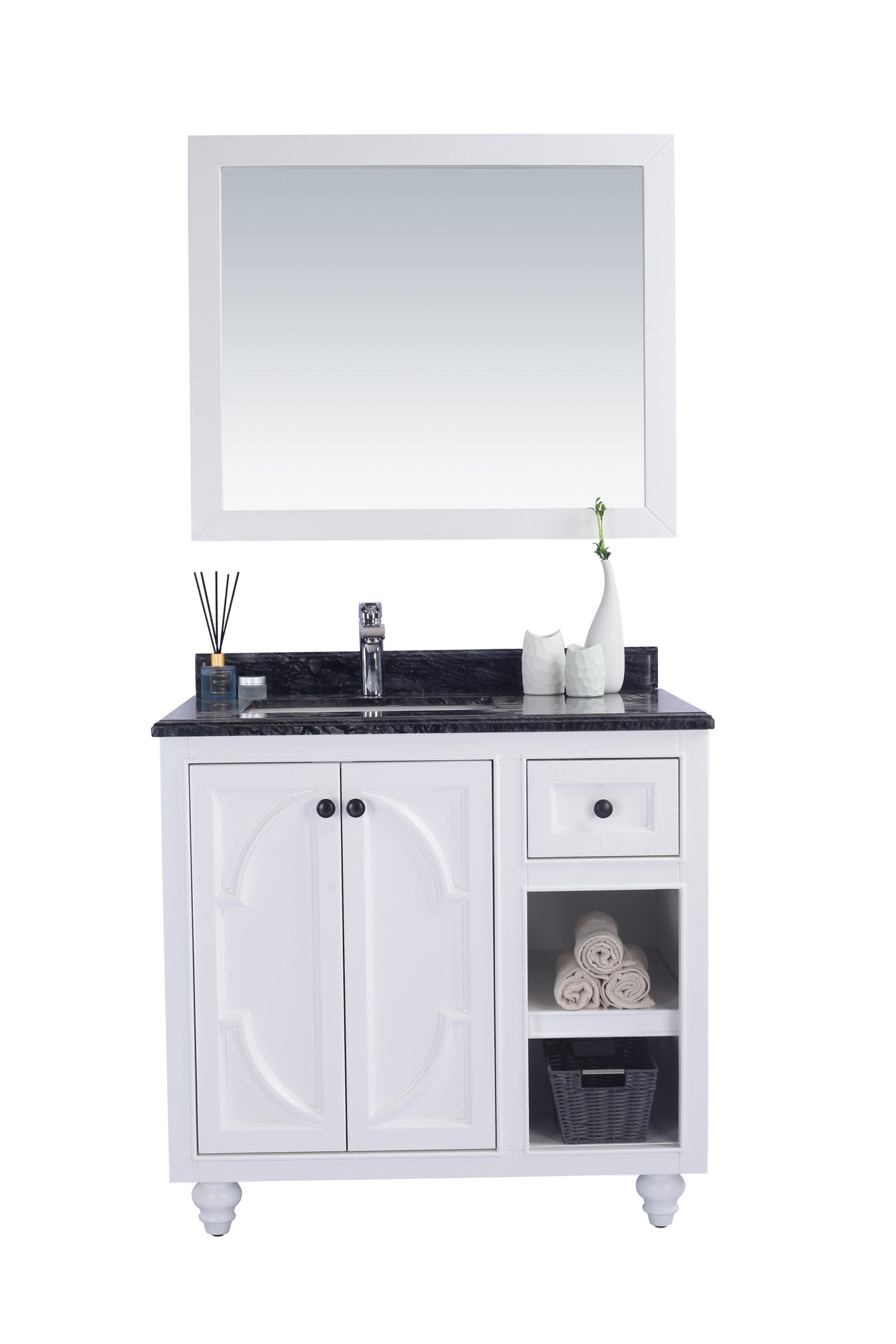 Odyssey 36" White Bathroom Vanity with Countertop