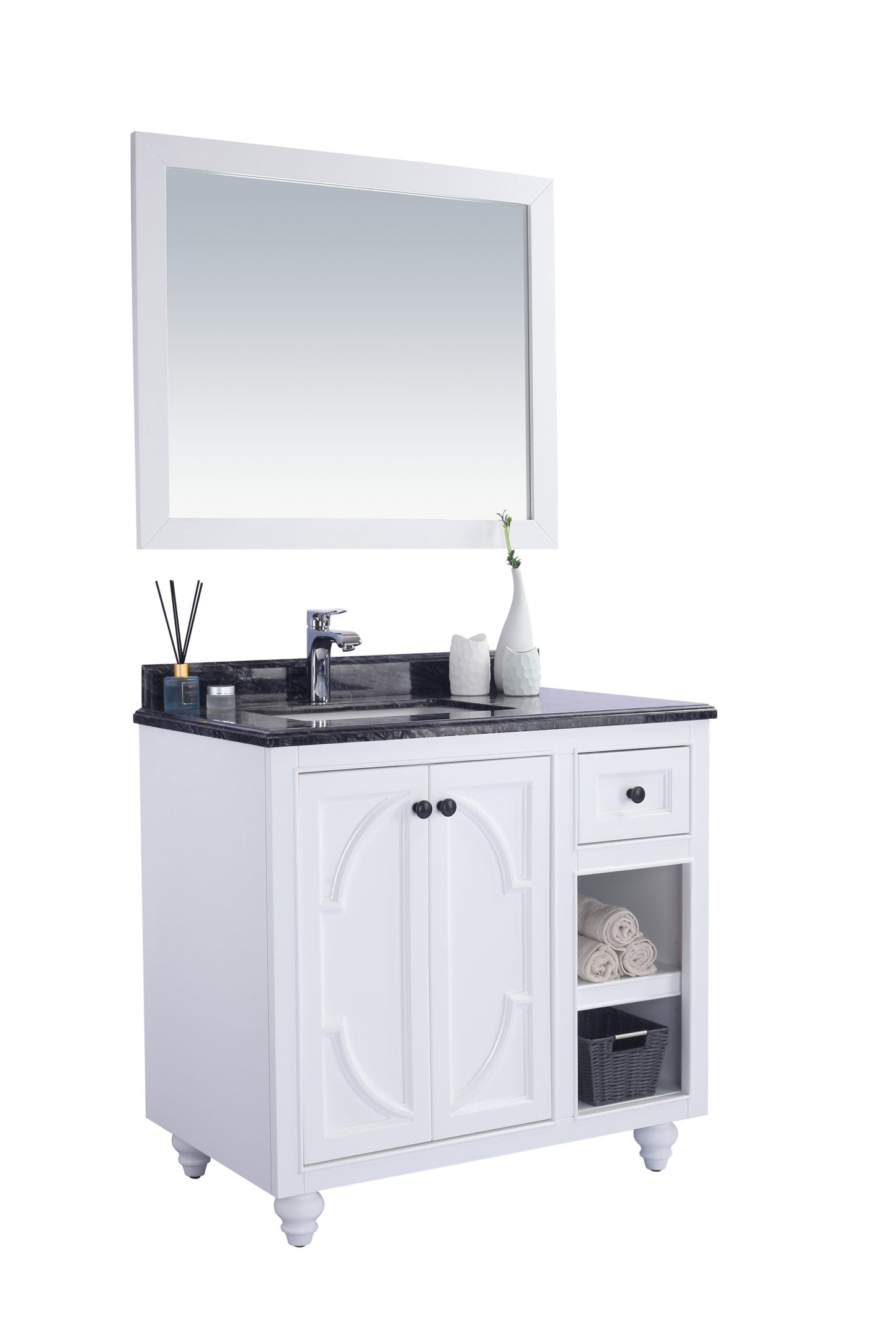 Odyssey 36" White Bathroom Vanity with Countertop