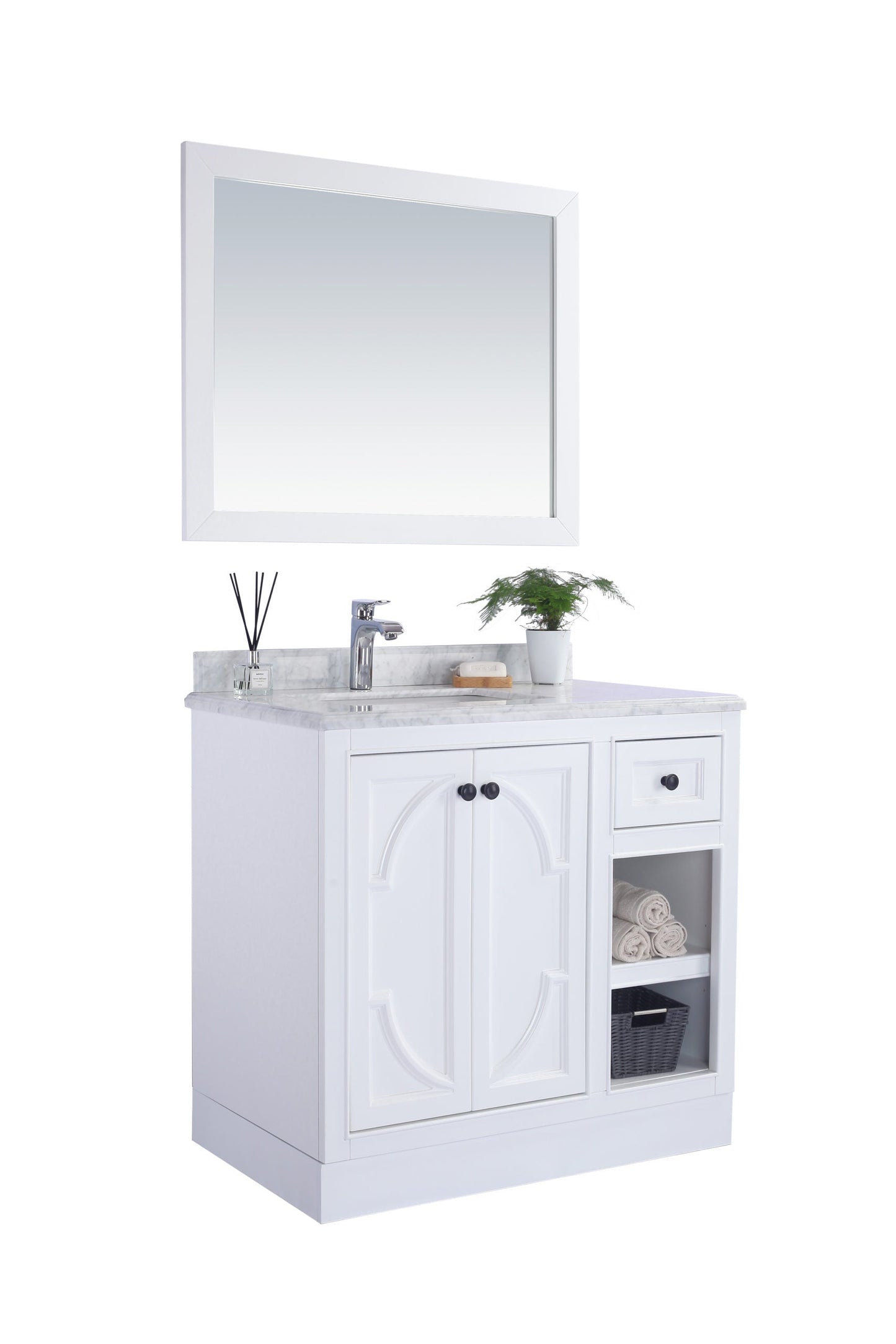 Odyssey 36" White Bathroom Vanity with Countertop