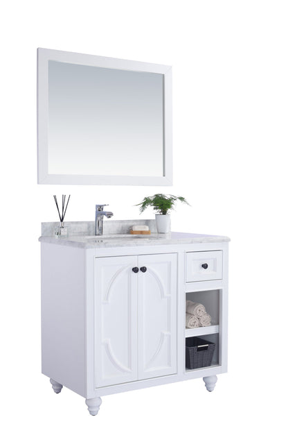 Odyssey 36" White Bathroom Vanity with Countertop