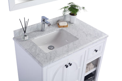 Odyssey 36" White Bathroom Vanity with Countertop