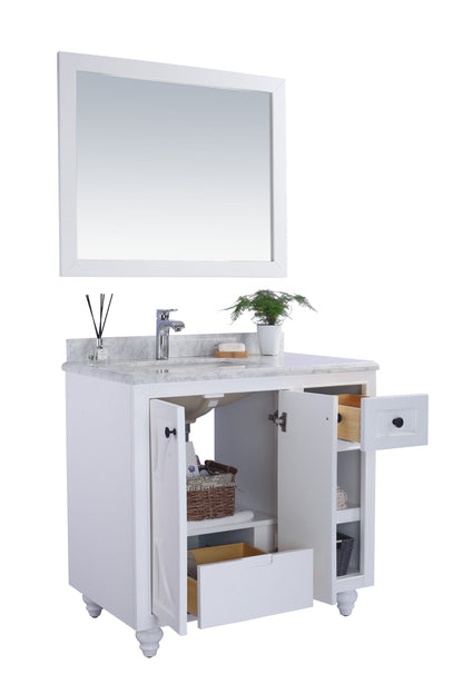 Odyssey 36" White Bathroom Vanity with Countertop