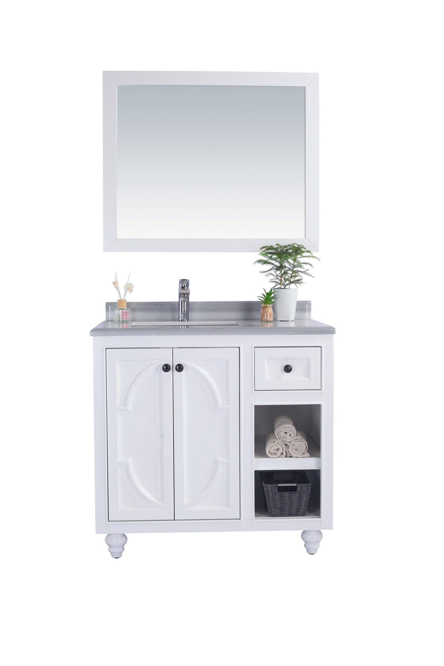Odyssey 36" White Bathroom Vanity with Countertop