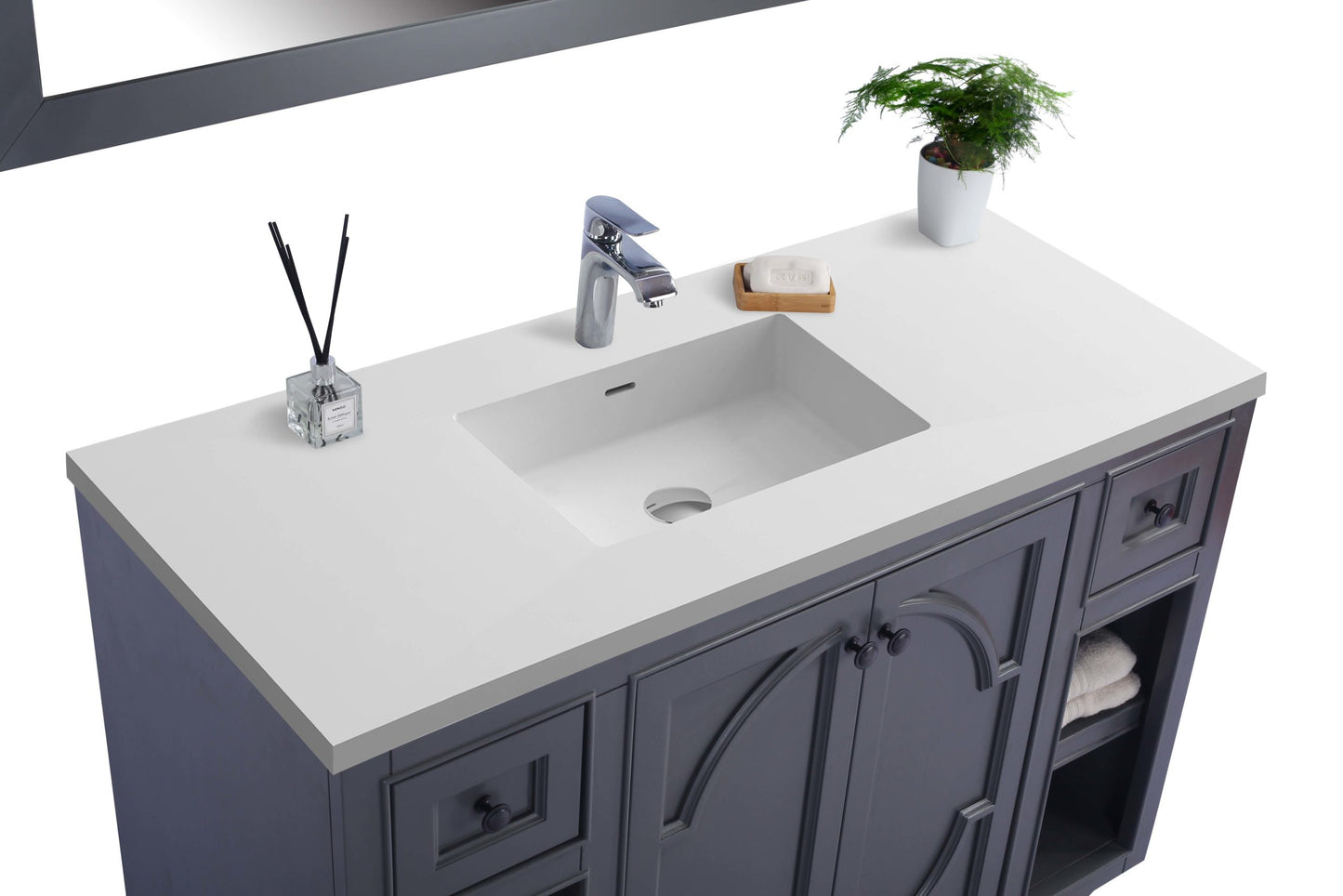 Odyssey 48" Maple Grey Bathroom Vanity with Countertop