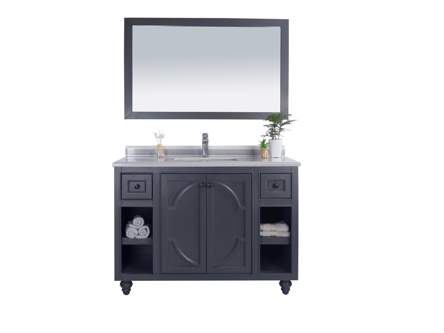 Odyssey 48" Maple Grey Bathroom Vanity with Countertop