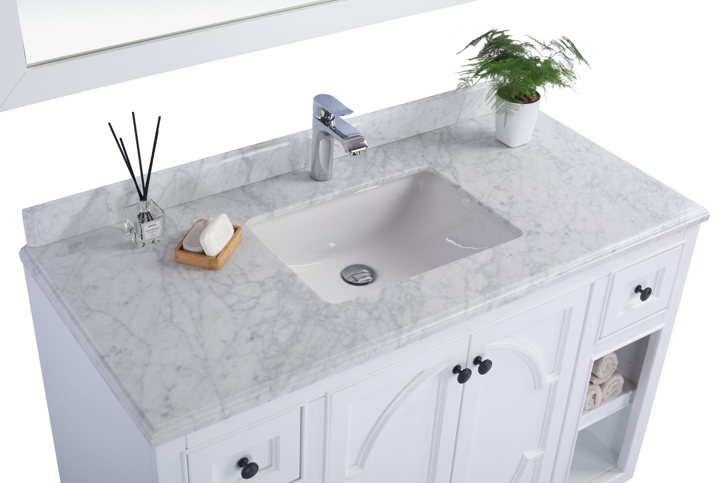 Odyssey 48" White Bathroom Vanity with Countertop