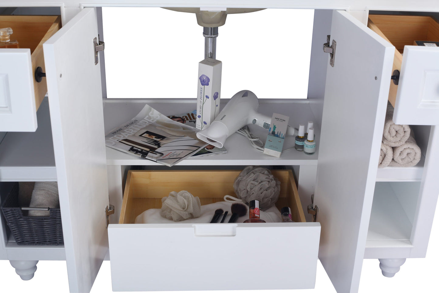 Odyssey 48" White Bathroom Vanity with Countertop