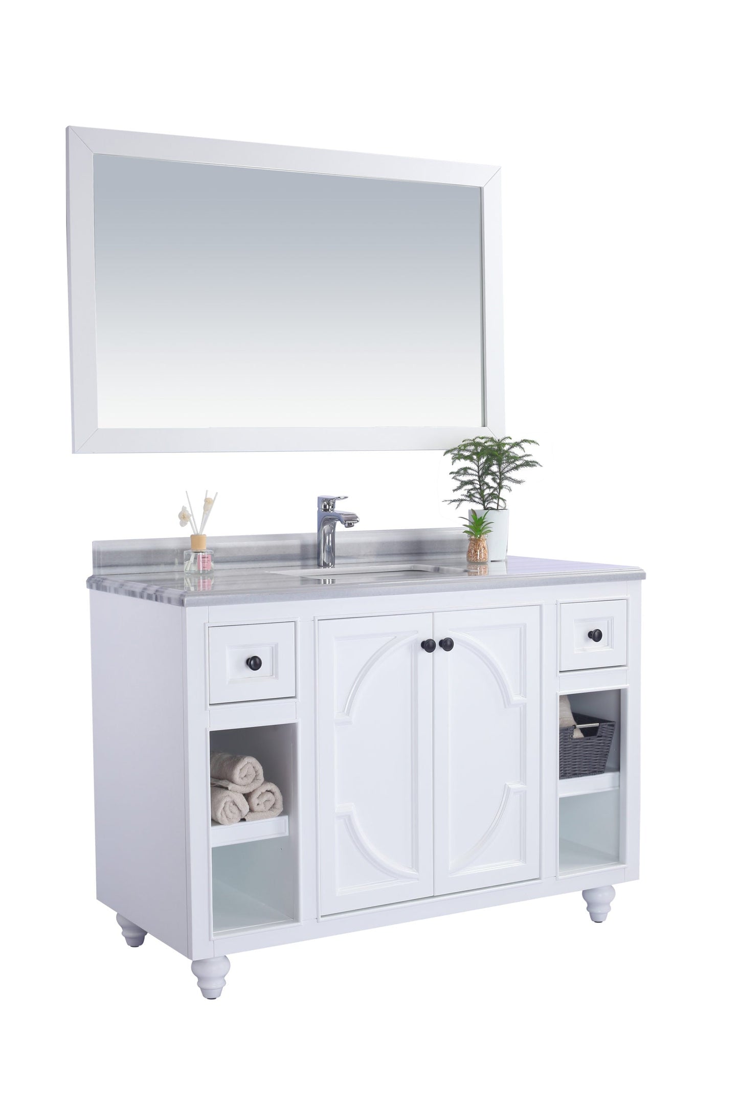 Odyssey 48" White Bathroom Vanity with Countertop