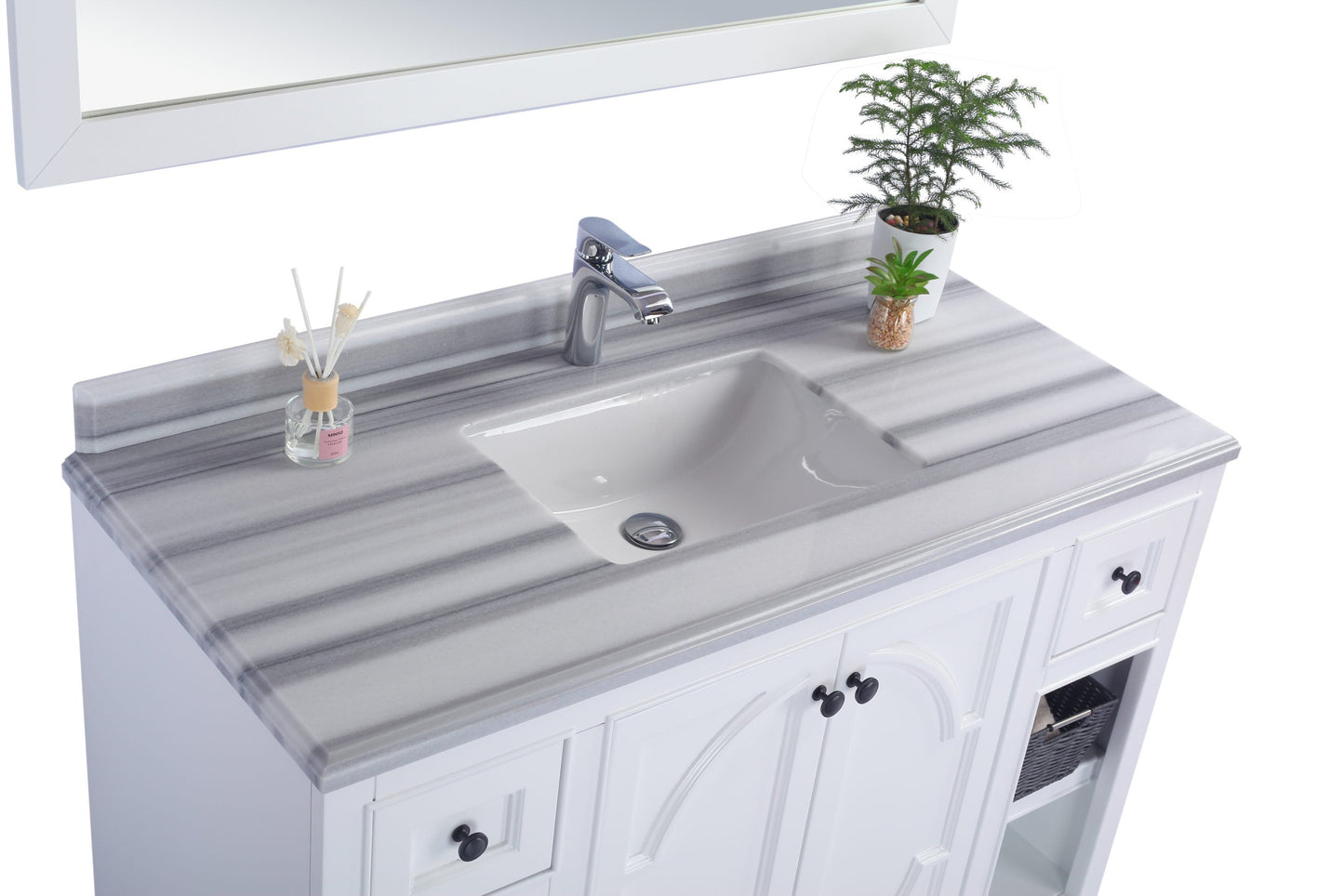 Odyssey 48" White Bathroom Vanity with Countertop