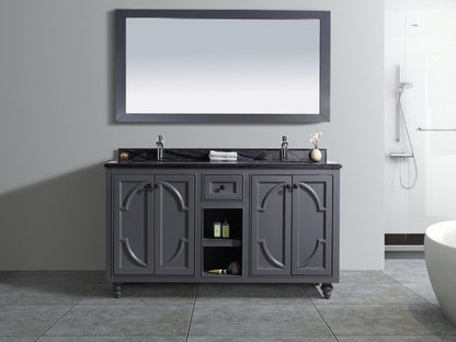 Odyssey 60" Maple Grey Double Sink Bathroom Vanity with Countertop