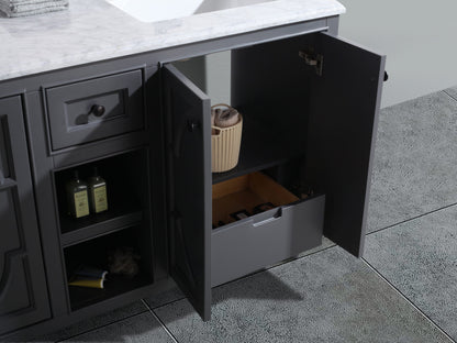 Odyssey 60" Maple Grey Double Sink Bathroom Vanity with Countertop
