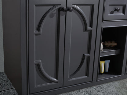 Odyssey 60" Maple Grey Double Sink Bathroom Vanity with Countertop