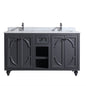 Odyssey 60" Maple Grey Double Sink Bathroom Vanity with Countertop