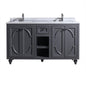 Odyssey 60" Maple Grey Double Sink Bathroom Vanity with Countertop