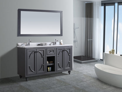 Odyssey 60" Maple Grey Double Sink Bathroom Vanity with Countertop