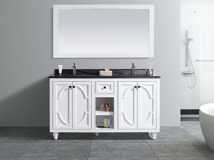 Odyssey 60" White Double Sink Bathroom Vanity with Countertop
