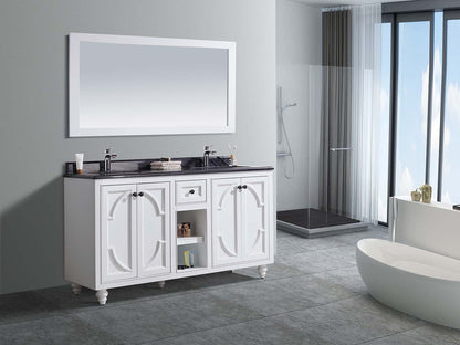 Odyssey 60" White Double Sink Bathroom Vanity with Countertop