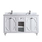 Odyssey 60" White Double Sink Bathroom Vanity with Countertop