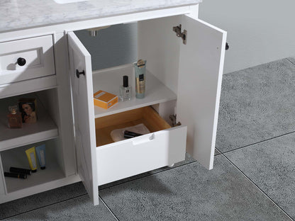 Odyssey 60" White Double Sink Bathroom Vanity with Countertop