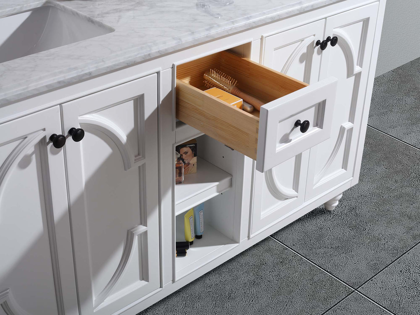 Odyssey 60" Double Sink Bathroom Vanity Cabinet