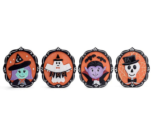 SET OF 4 - FRIGHTFUL FRIENDS WALL HANGINGS