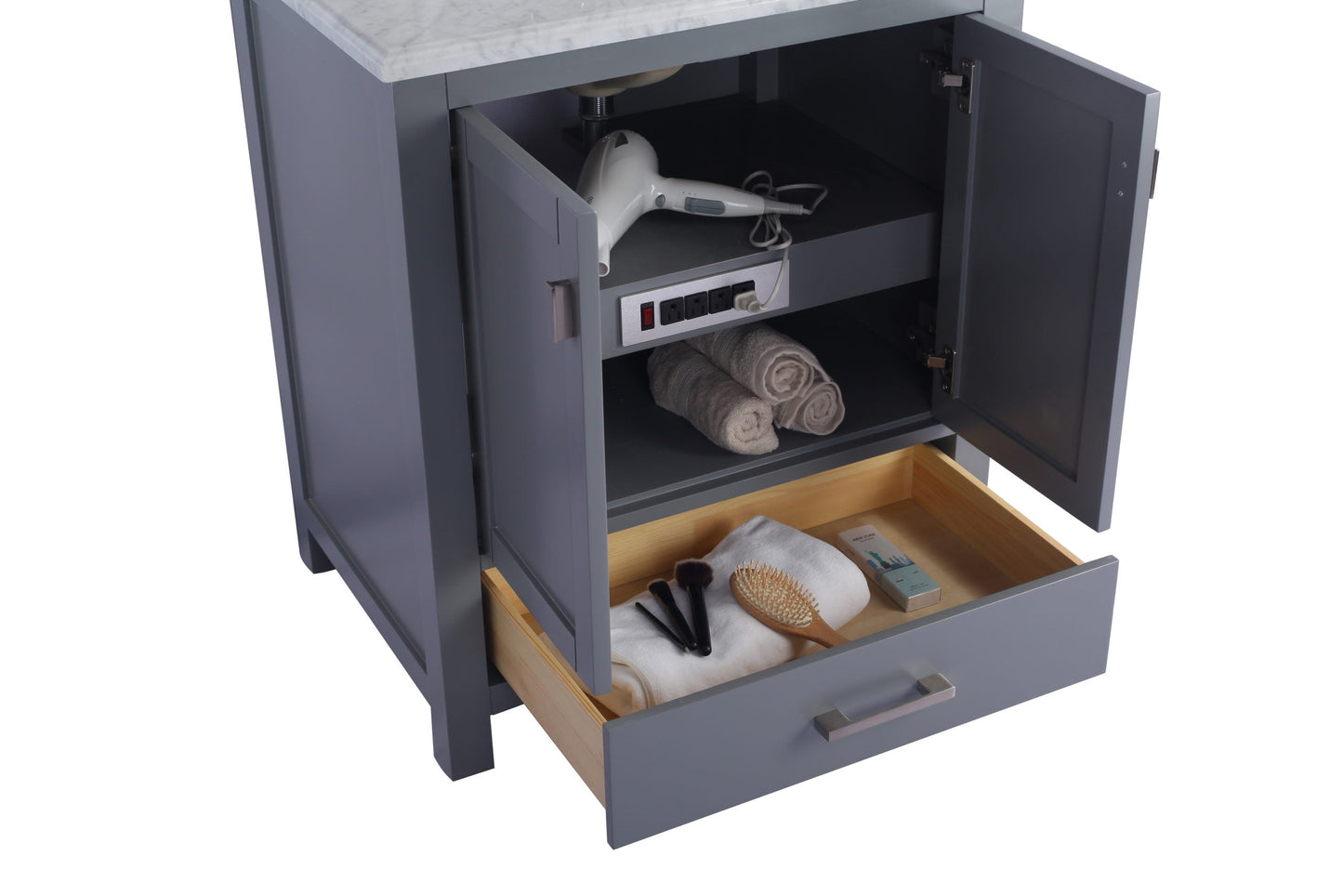 Wilson 30" Grey Bathroom Vanity with Countertop