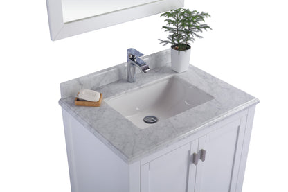 Wilson 30" White Bathroom Vanity with Countertop
