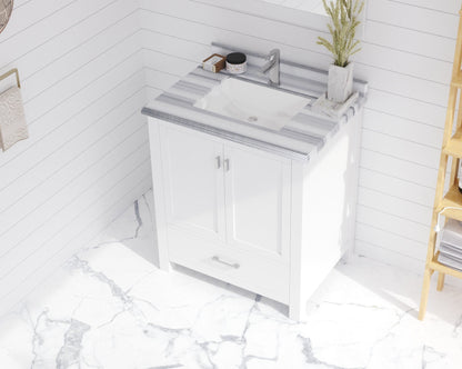 Wilson 30" White Bathroom Vanity with Countertop