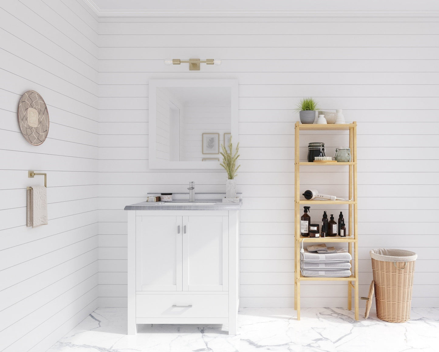 Wilson 30" White Bathroom Vanity with Countertop