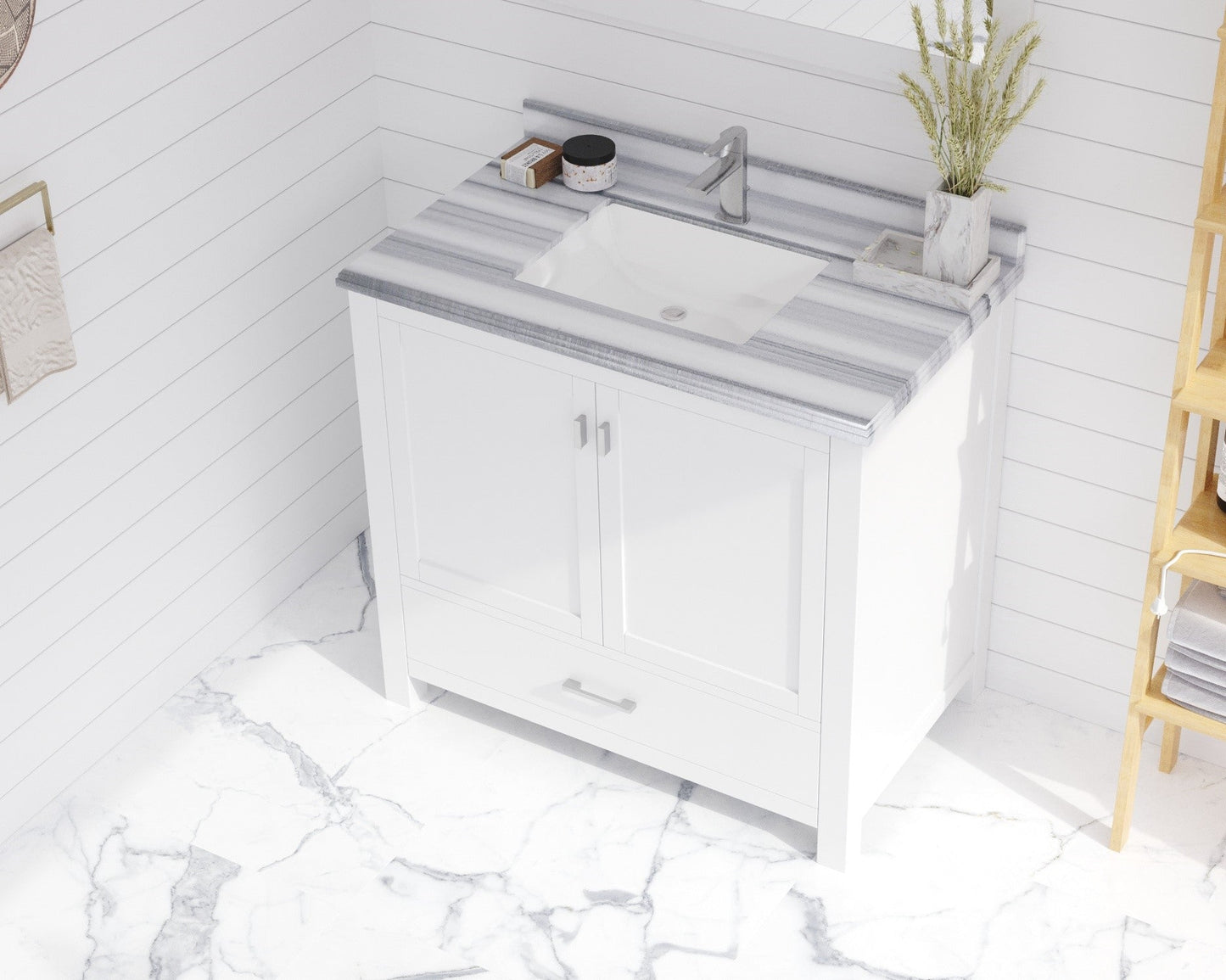 Wilson 36" White Bathroom Vanity with Countertop