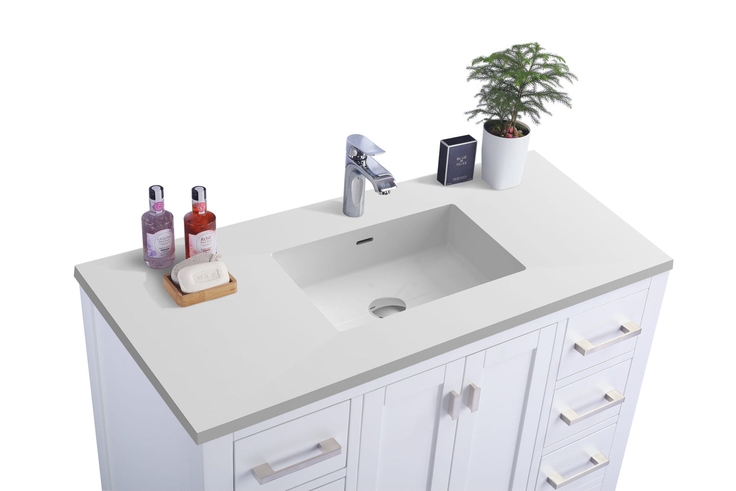 Wilson 42" White Bathroom Vanity with Countertop