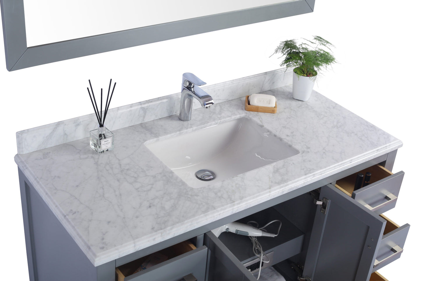 Wilson 48" Grey Bathroom Vanity with Countertop