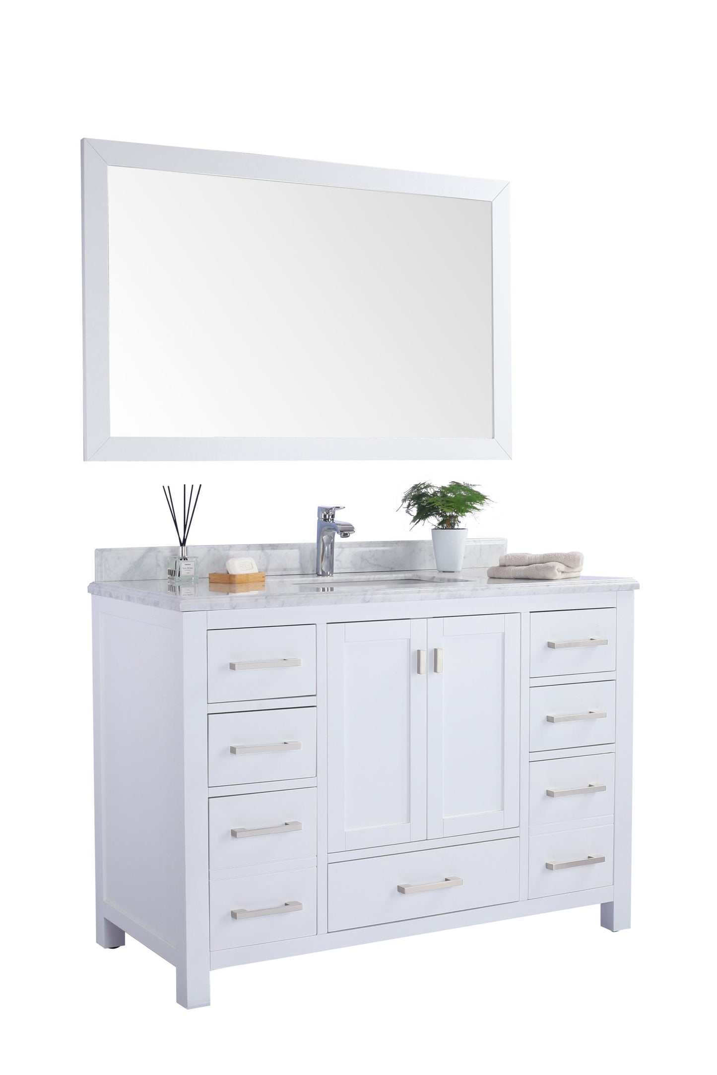 Wilson 48" White Bathroom Vanity with Countertop