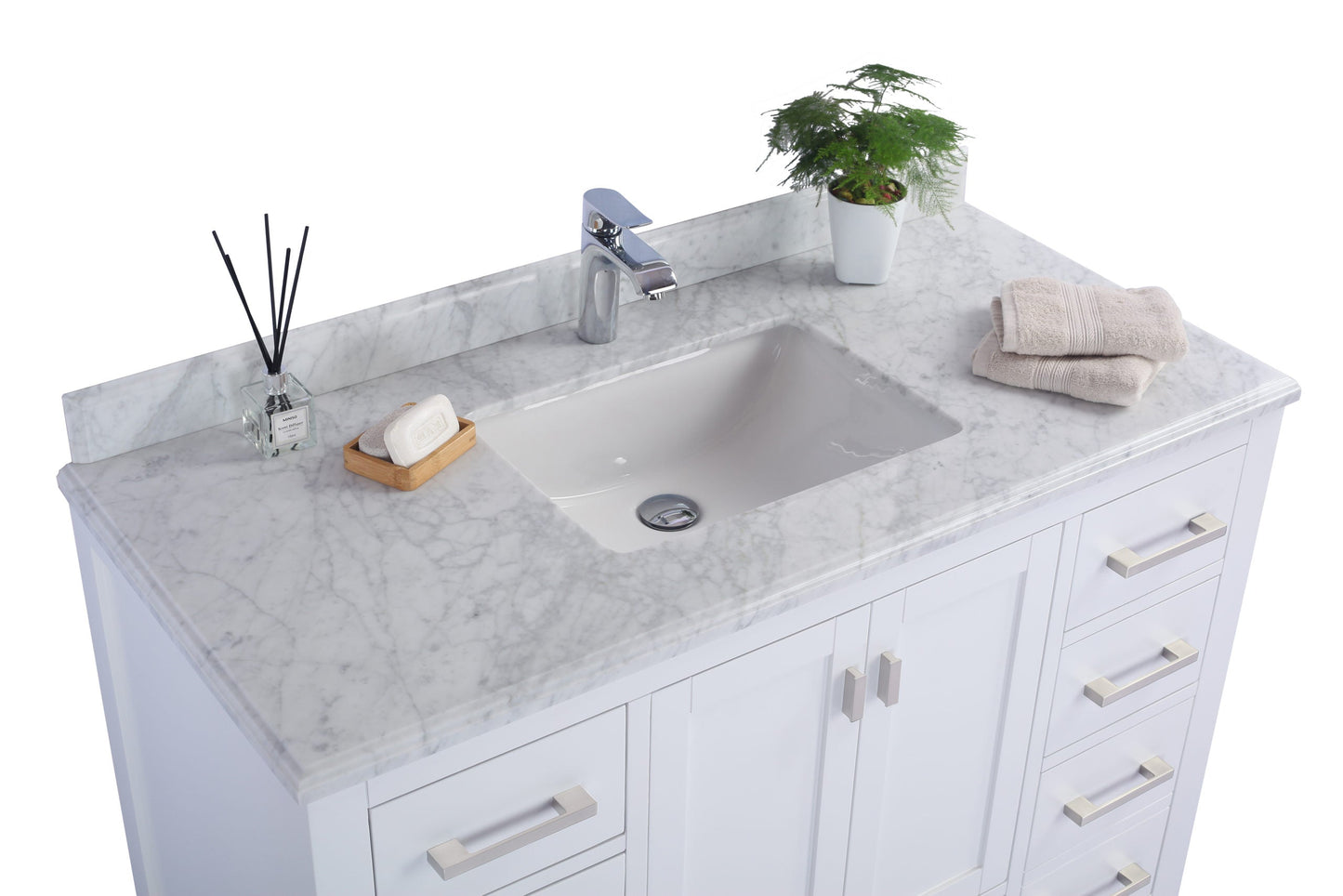Wilson 48" White Bathroom Vanity with Countertop