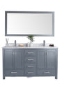 Wilson 60" Grey Double Sink Bathroom Vanity with Countertop