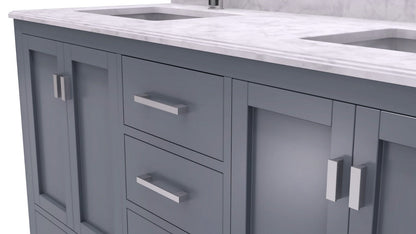 Wilson 60" Grey Double Sink Bathroom Vanity with Countertop