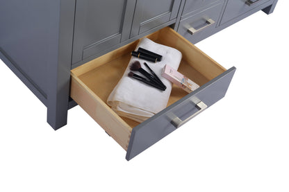 Wilson 60" Grey Double Sink Bathroom Vanity with Countertop