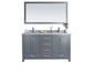 Wilson 60" Grey Double Sink Bathroom Vanity with Countertop