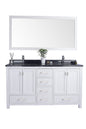 Wilson 60" White Double Sink Bathroom Vanity with Countertop