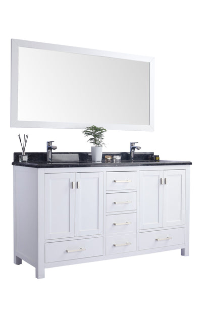 Wilson 60" White Double Sink Bathroom Vanity with Countertop